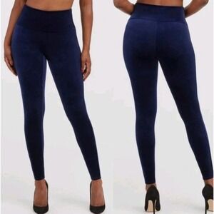 Spanx Velvet Leggings Womens XL NEW Classic Navy Blue‎ Stretch Shaping Holiday